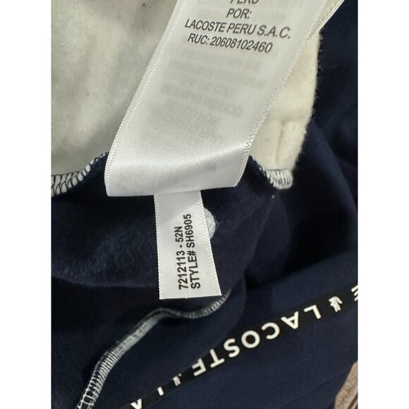 LACOSTE Colorblock Lettered Fleece Zip-Up Hoodie size 3XL 8 NWT $135 white blue - Picture 4 of 6